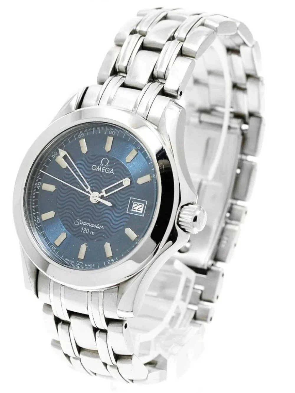 OMEGA Seamaster120 2511.81 Date Navy Dial Quartz Men's Watch_972103